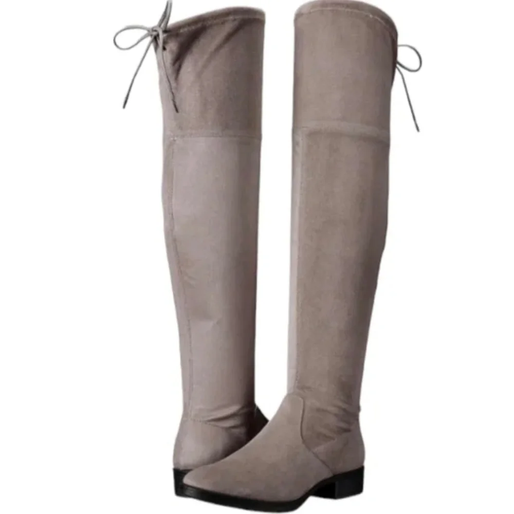 Circus by Sam Edelman Peyton Over the Knee Boots Block Heel Gray High Boots 7.5